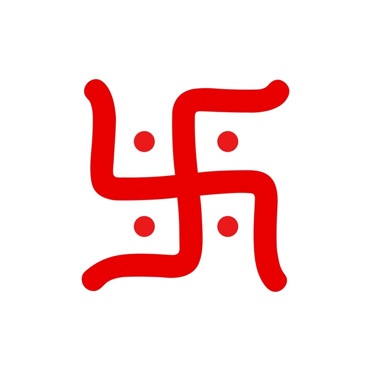 वेक्टर red swastika hindu religious sign isolated vector illustration