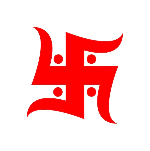 Vector red swastika vector icon hindu holy sigh swastika