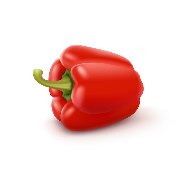 Red Sweet Bulgarian Bell Pepper on Background