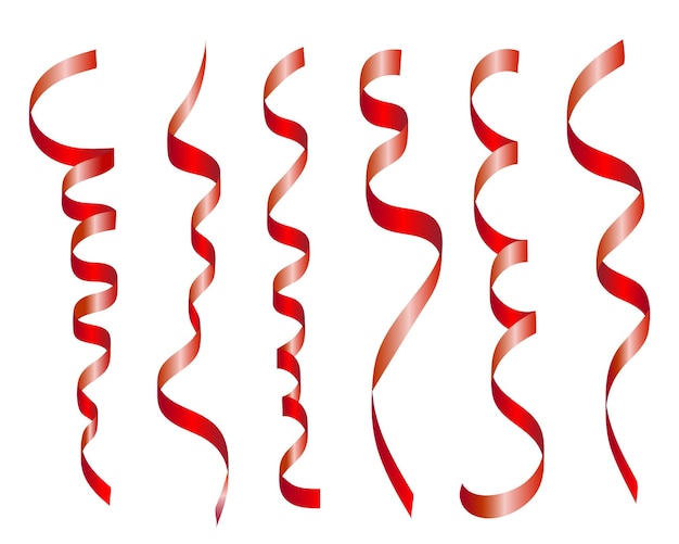 Red swirl ribbons vector