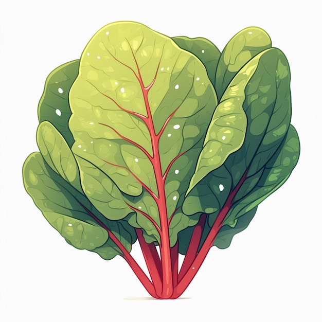 Vector red swiss chard with colorful stems