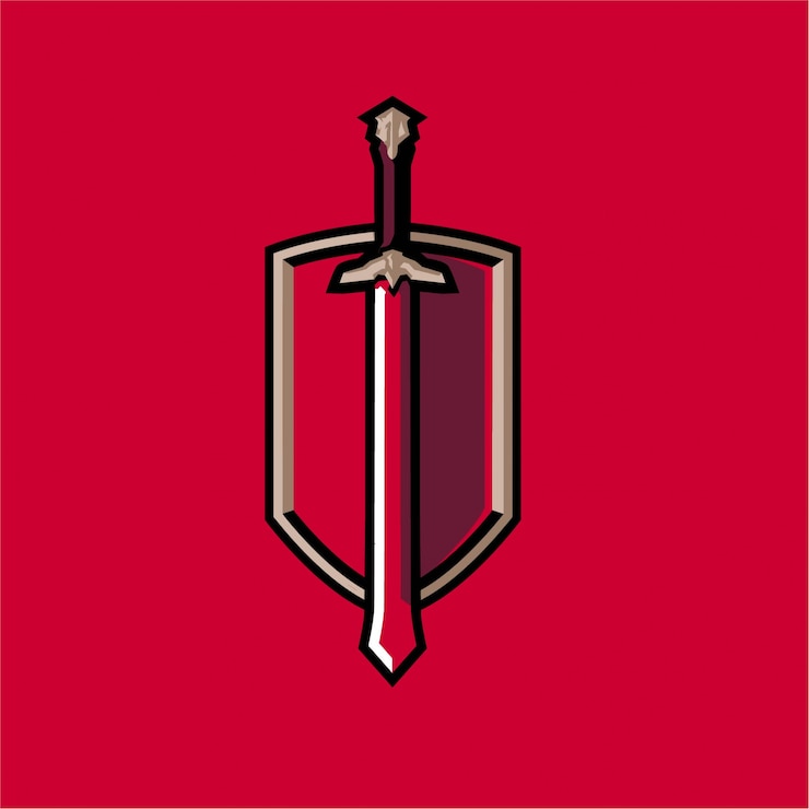Vector red sword e sports mascot