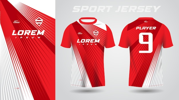 T-shirt rossa con design in jersey sportivo