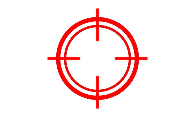 Red target icon, focus on aim vector icon