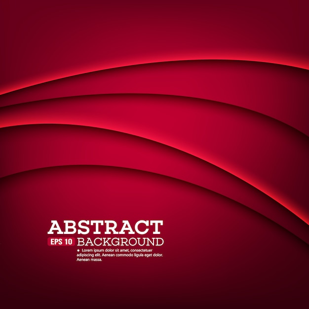 Red Template Abstract background with curves lines