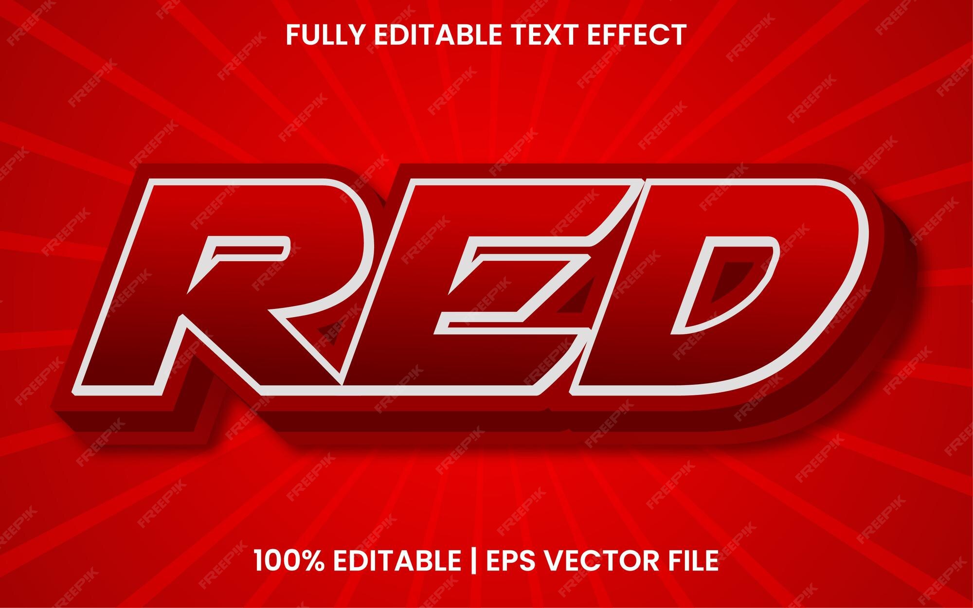 Premium Vector Red text effect editable vector