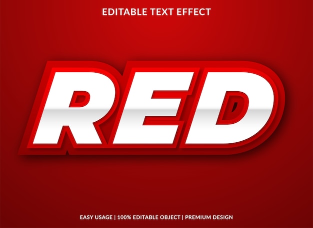 красный текстовый эффект шаблон премиум стиль