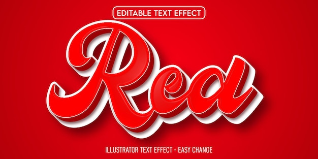 RED TEXT EFFECT VECTOR TEXT EFFECT