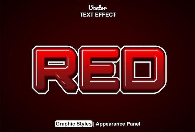 Vector red text effect with graphic style and editable