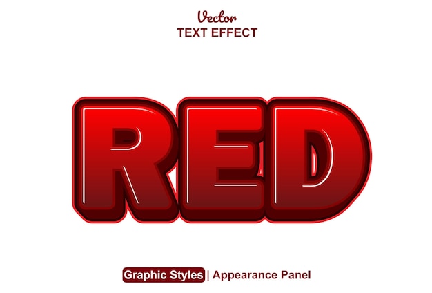 Red text effect with graphic style and editable