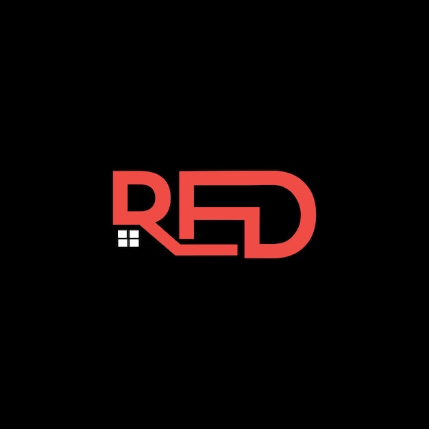 Vector red text logo design