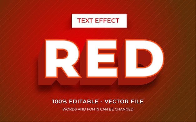 Red text style editable text effect