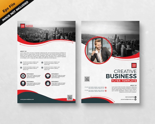 Vector red theme creative business flyer template