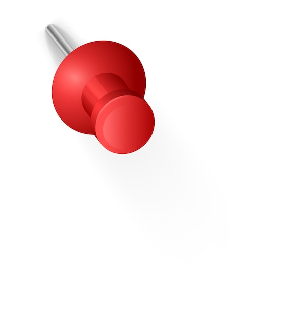 Красная кнопка для большого пальца Реалистичный макет канцелярской кнопки