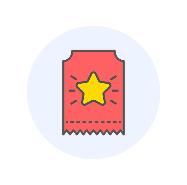 Red ticket color icon