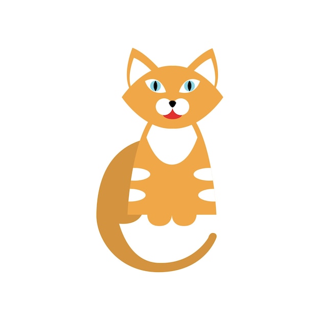 Красная тигровая порода кошек Примитивная мультяшная иллюстрация