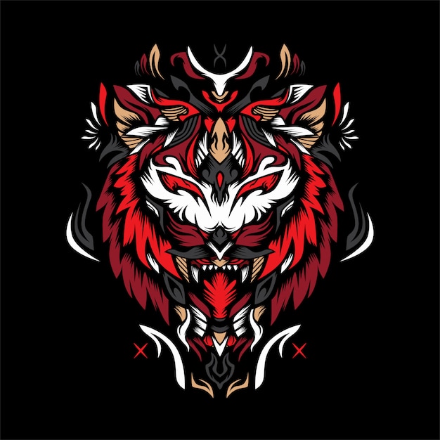 The red tiger vector illustration