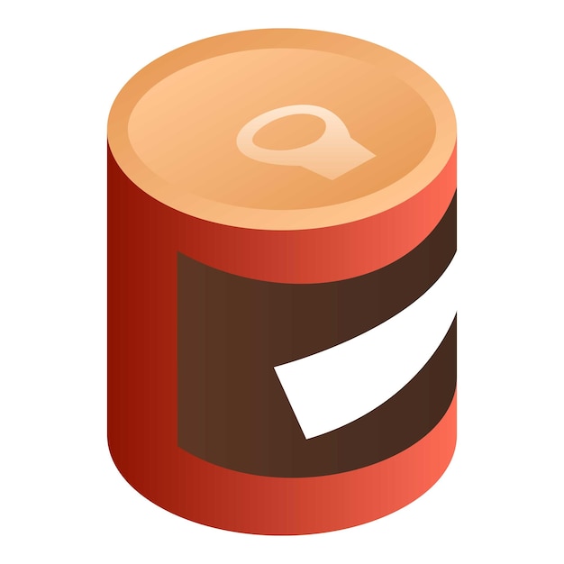 赤いブリキ缶アイコン白い背景で隔離の web デザインの赤いブリキ缶ベクトル アイコンの等尺性