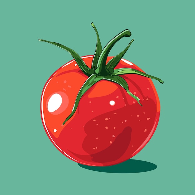 Vector red tomato cartoon vegetable illustration flat vector art