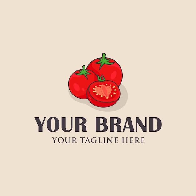 Red tomato logo design vector