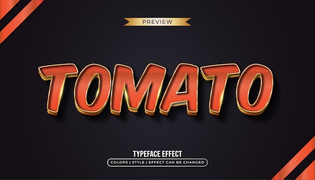 Red Tomato Text  With Gold Effect