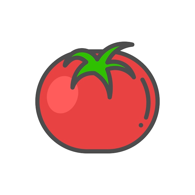 Red Tomatoes icon Red tomato in flat style Vector illustration