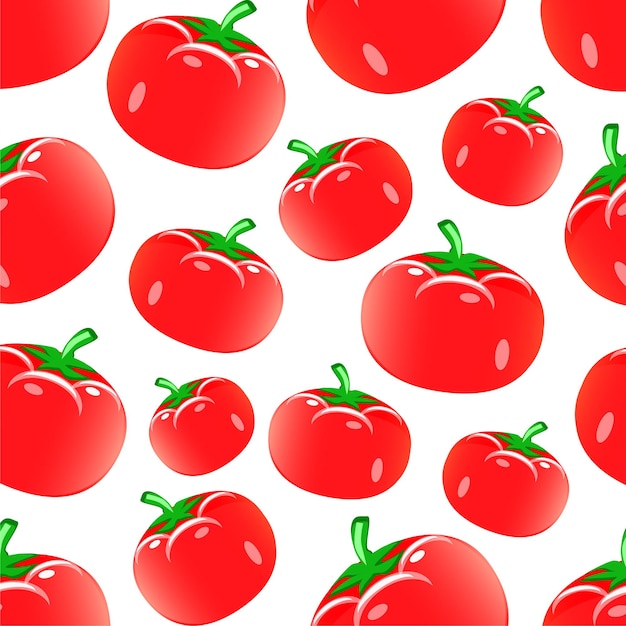 Vector red tomatoes seamless pattern