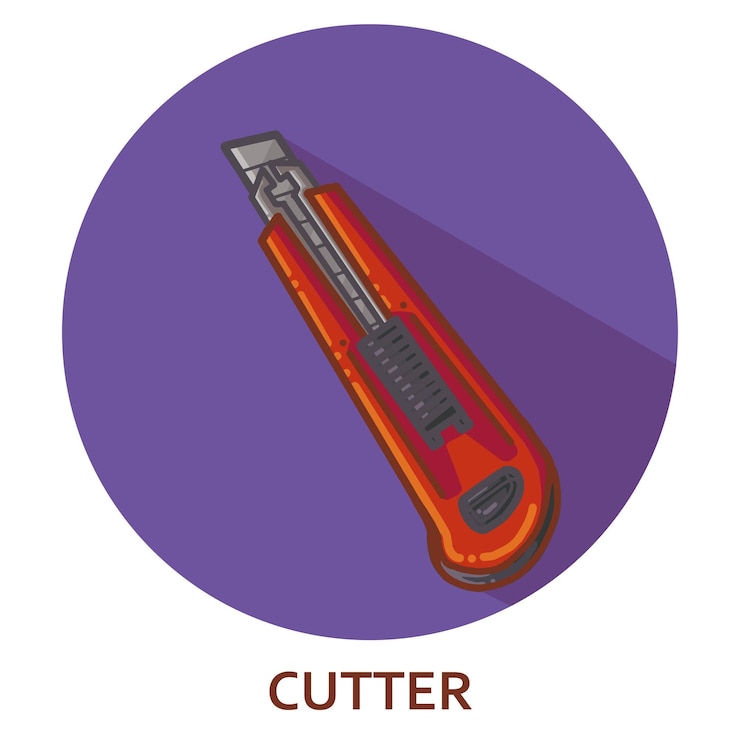 वेक्टर a red tool with the word cutter on it