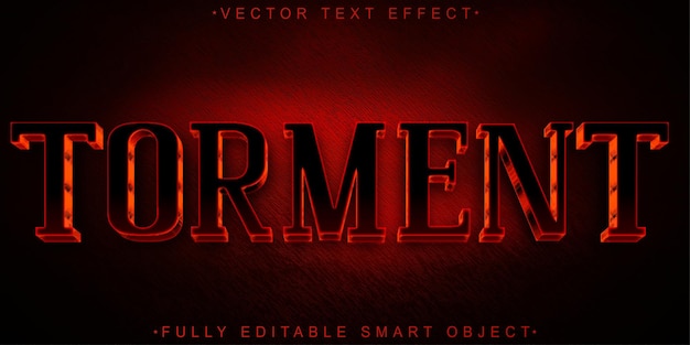 Red Torment Anxiety Vector Fully Editable Smart Object Text Effect