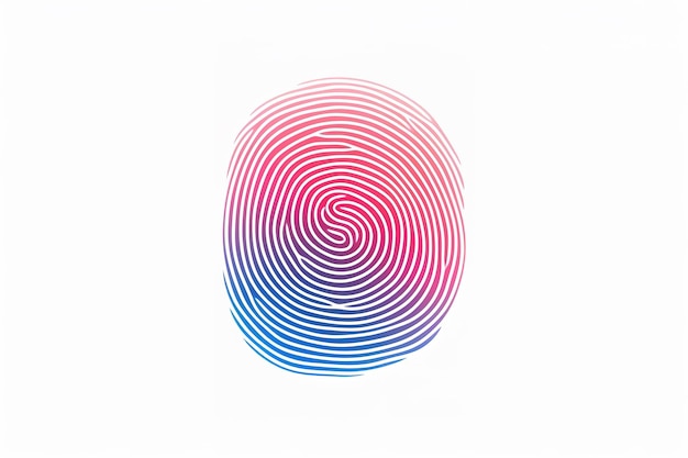 Vector red touch fingerprint id app with shadows vector illustration