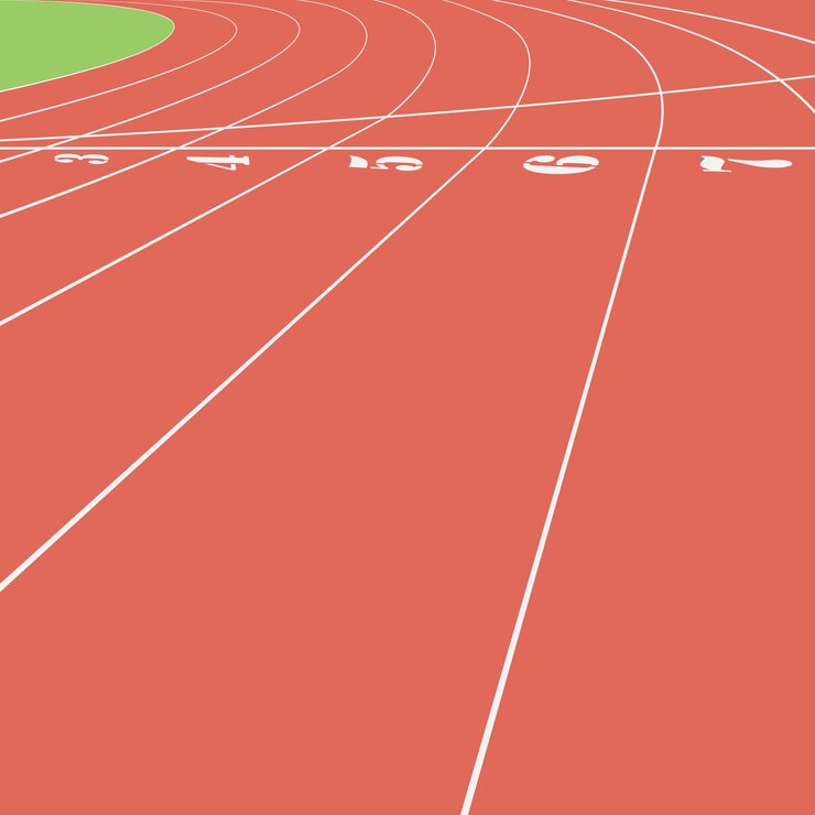 Vector a red track with the numbers 10 and 0 on it