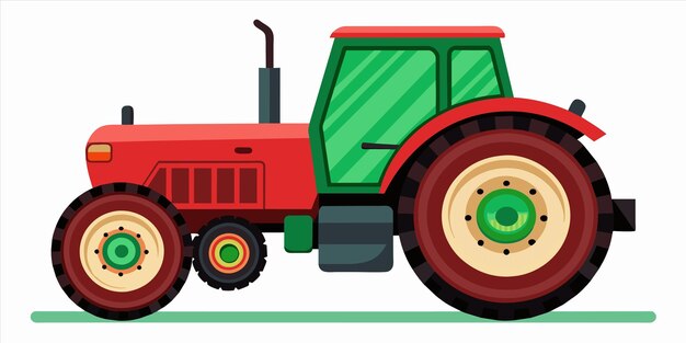 Vector a red tractor with a green cover and the words quot the word quot on it