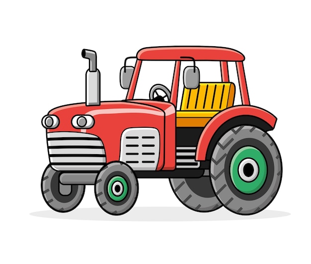 Vector red tractor