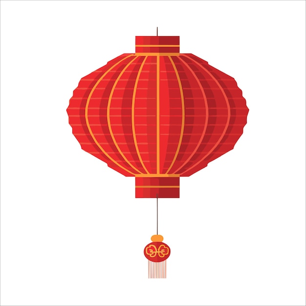 red traditional lampion lamp chinese element vector