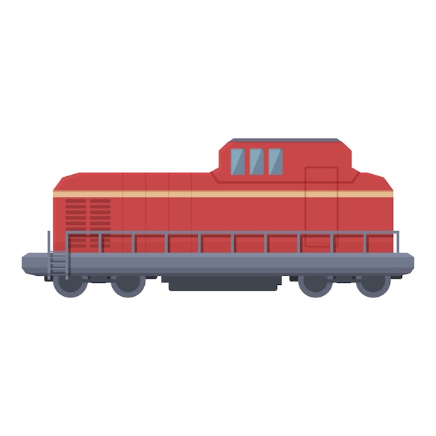 Vector red train icon cartoon vector cargo goods railroad container