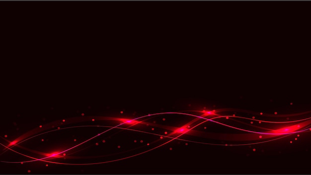 Red transparent abstract shiny magical cosmic magical energy lines rays with glare and dots