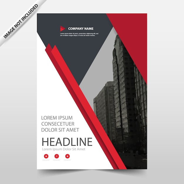 Vector red triangle annual brochure template