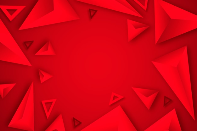 Red triangle background 3d design