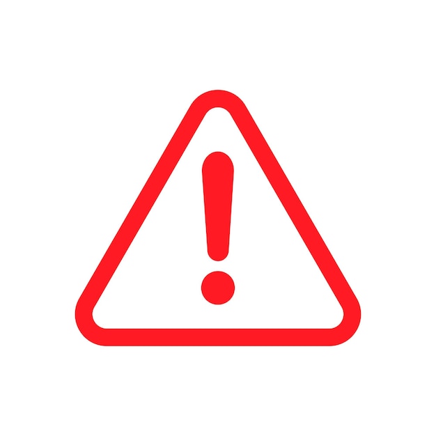 Вектор Предупреждающий знак красного треугольника символ опасности плоский векторный знак риска
