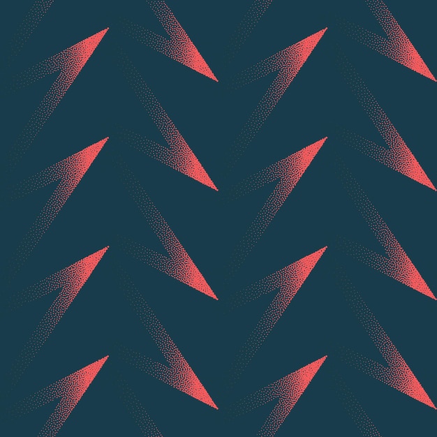 Вектор Красные треугольники на черном холсте бесшовный рисунок модный векторный абстрактный фон
