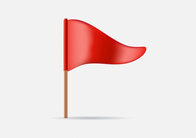 Red triangular waving flag icon.