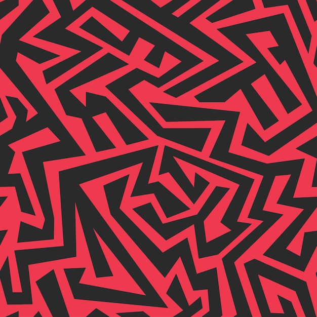 Vector red tribal seamless pattern