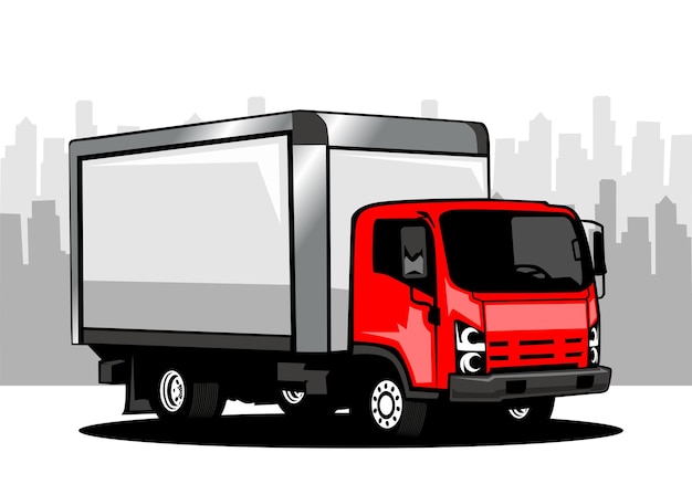 Illustrazione di camion rosso