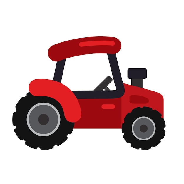 Red Truck Transportation Gear Vector Clipart