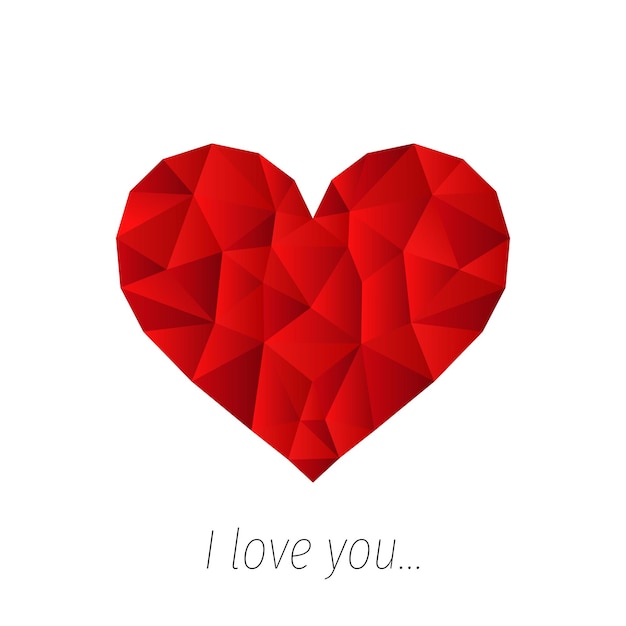 Red  valentine heart  isolated on white background i love you