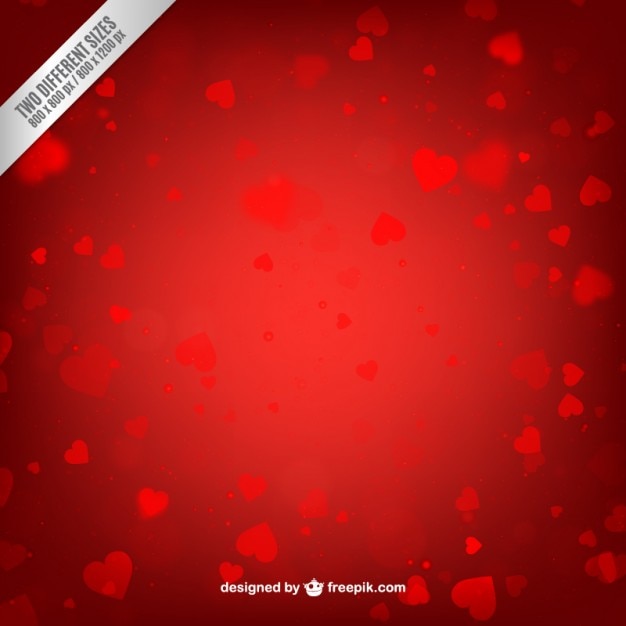 Red valentines day background in bokeh style