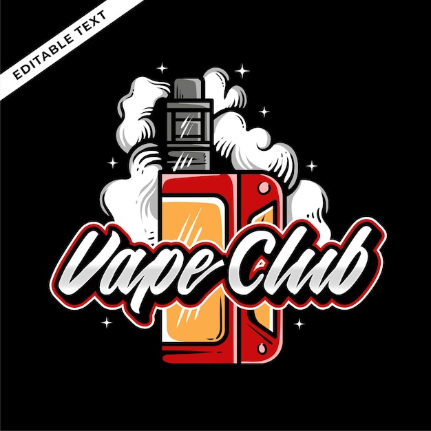 Red vape logo vector illustration