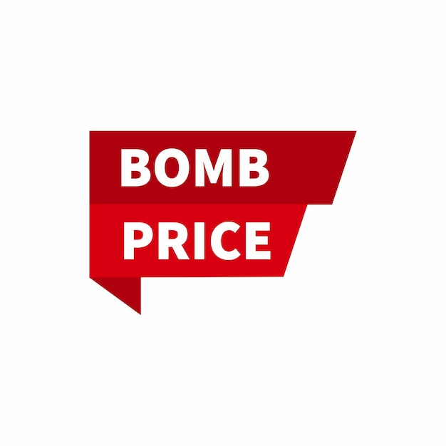 Red vector banner bomb price