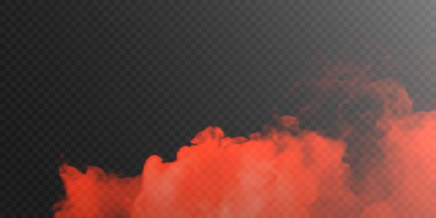 Vector red vector cloudiness fog or smoke on a dark background cloudy sky or smog vector illustration