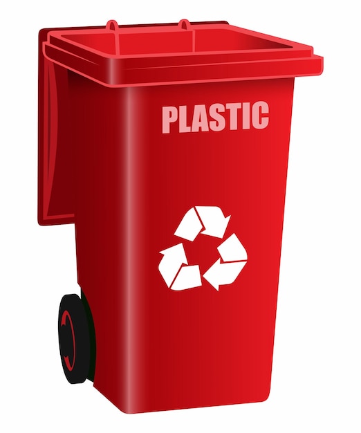 red vector dumpster for plastic